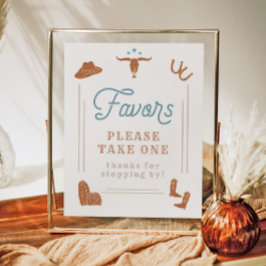 Póster WYNONA Naranja quemado  Vaquero Azul Rótulo favori