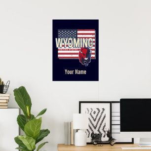 Póster Wyoming United States Retro State Map Vintage USA