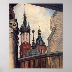 Póster Wyspianski, las torres de Church de St Mary, 1905