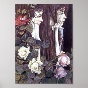 Póster Wyspianski, retrato doble de Eliza Parenska 1905