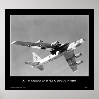 Póster X-15 aparcado a B-52 en vuelo cautivo - NASA