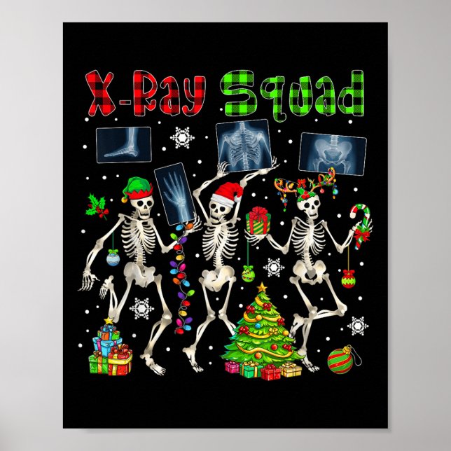 Póster X-ray Squad Xmas Three Santa Reindeer Elf X-ray Sk (Frente)