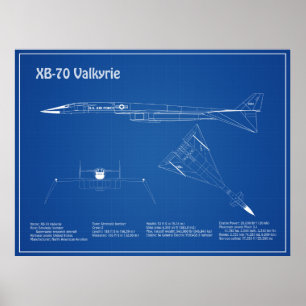 Póster XB-70 Valkyrie - Avión Planes de Plano de Plano Az