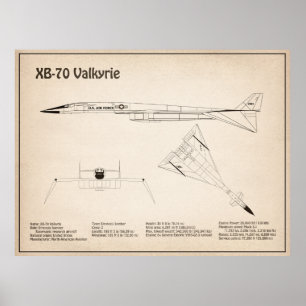 Póster XB-70 Valkyrie - Planes de diseño de plano aéreo S