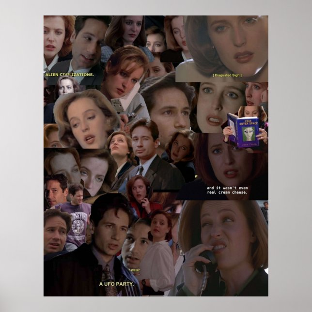 Póster XFiles Mulder y Scully Collage (Frente)