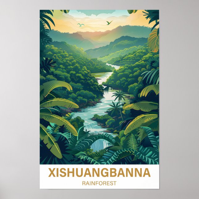 Póster Xishuangbanna Rainforest Yunan Tiongkok Viajes (Frente)