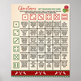 Póster Xmas Gift Exchange Roll Dice Game Ugly Sweater