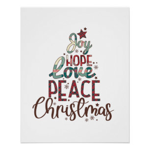 Póster Xmas Gift Joy Love Peace Navidades