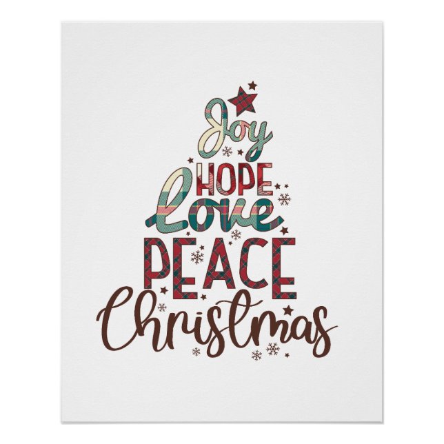 Póster Xmas Gift Joy Love Peace Navidades (Anverso)