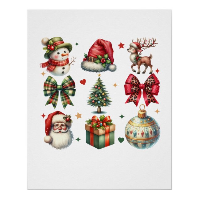 Póster Xmas Gift Navidades Clipart (Anverso)