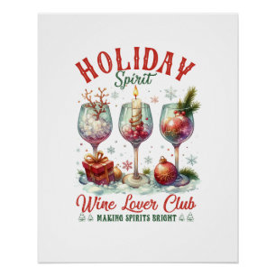 Póster Xmas Gift Wine Lover Club