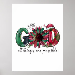 Póster Xmas Gift With God All Things Are Possible