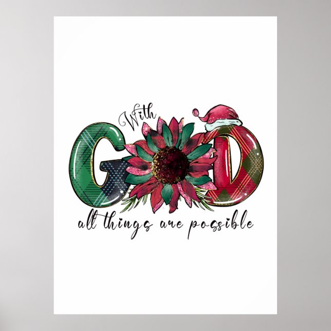 Póster Xmas Gift With God All Things Are Possible (Frente)