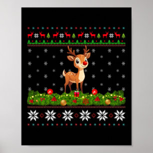 Póster Xmas Iluminando a los renos de Santa Navidades
