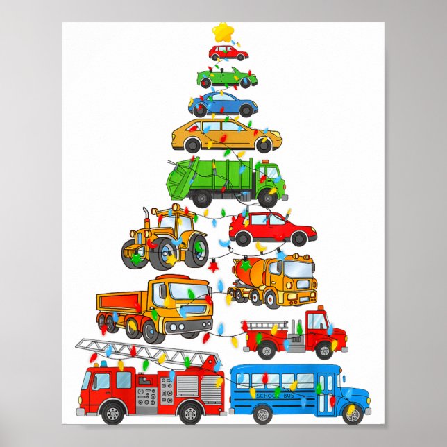 Póster Xmas Light Christmas Tree, Funny Xmas Boys Kids To (Frente)