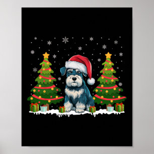 Póster Xmas Luces Ministra Schnauzer Dog Santa Christma