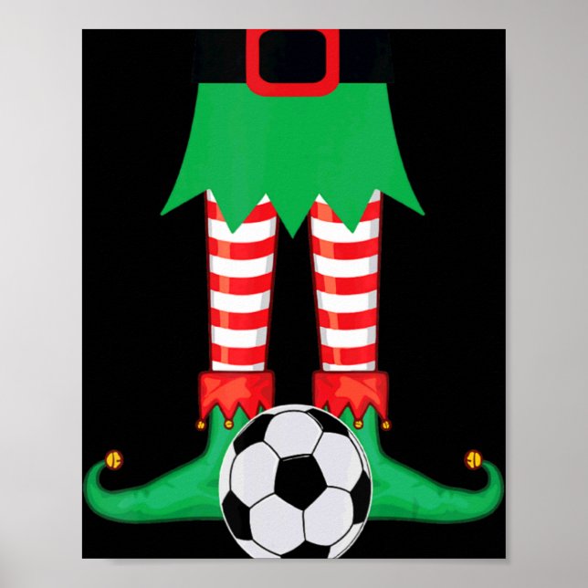 Póster Xmas Matching Soccer Elf Pajama Christmas Team S  (Frente)