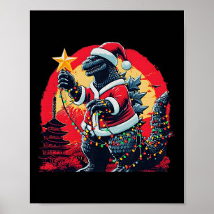 Póster Xmas Navidad Santazilla Monstruo Divertido Fiesta