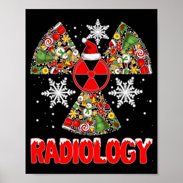 Póster Xmas Radiology Christmas Radiologist Xray Tech Cut (Frente)