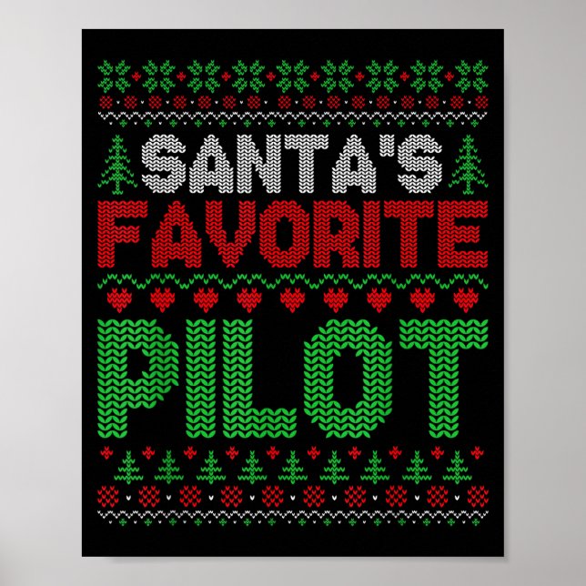 Póster Xmas Santa's Favorite Lot Funny Ugly Christmas Swe (Frente)