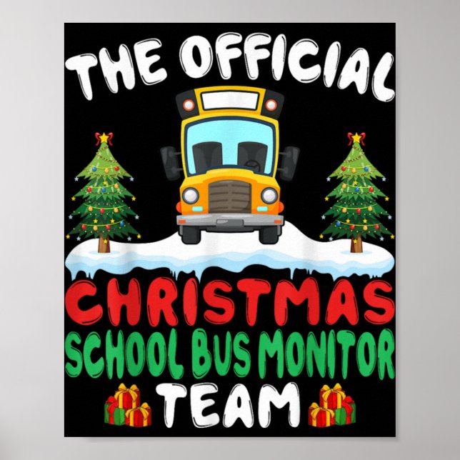 Póster Xmas School Bus Monitor Team School Bus Monitor T  (Frente)