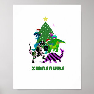 Póster Xmasaurs
