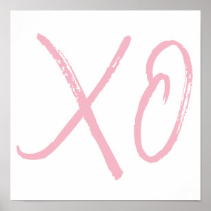 Póster XO Love and Hugs Pink Script