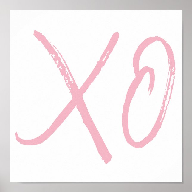 Póster XO Love and Hugs Pink Script (Frente)