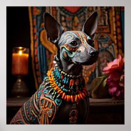 Póster Xoloitzcuintle en el Día del Altar de los Muertos