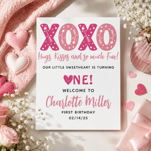 Póster XOXO Abrazos y besos El día de San Valentín Primer
