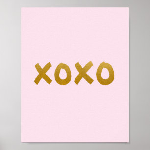 Póster xoxo - Art print - Pink - Gold - Decor