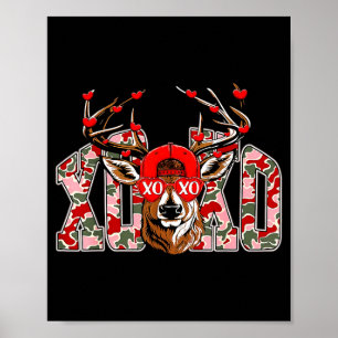 Póster Xoxo Camuflaje Ciervo Cazando Ciervos Día de San V