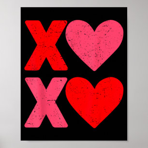 Póster Xoxo Corazones Abrazos Y Besos Divertido Día De Sa