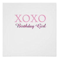 Xoxo cumpleaños chica nombre rosa malva simple amo