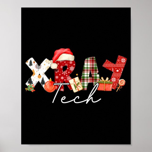 Póster Xray Tech Christmas Bow Rad Tech Radiology Gift Me (Frente)
