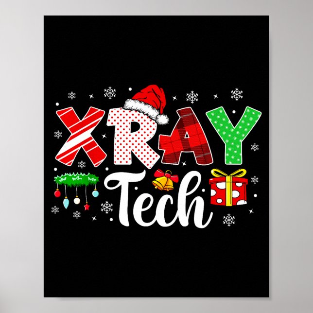 Póster Xray Tech Christmas Bow Rad Tech Radiology Men Wom (Frente)