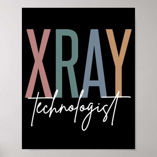 Póster Xray Tech X-ray Technologist regalos multicolores (Frente)