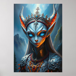 Póster Xylanthia la Oráculo Cornuda - Fantasía Oscura Gót
