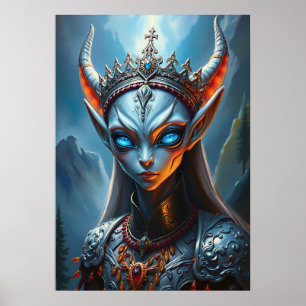 Póster Xylanthia la Oráculo Cornuda - Fantasía Oscura Gót