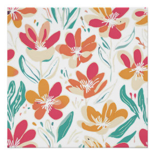 Póster Y2K Audaz Flor silvestre vibrante Nostalgant Sprin