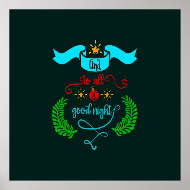 Póster Y A Todos Los Navidades De Buenas Noches, Tipograf (Frente)