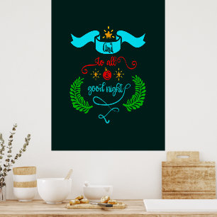 Póster Y a todos una buena noche Navidad, Tipografía, ZSG