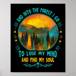 Póster Y al bosque voy de excursión Camping de verano