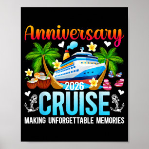 Póster Y crucero de aniversario creando recuerdos Esposo
