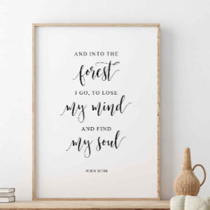 Póster Y En El Bosque Que Voy, Cita John Muir