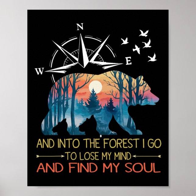 Póster Y entro en el bosque para perder la mente Camping  (Frente)