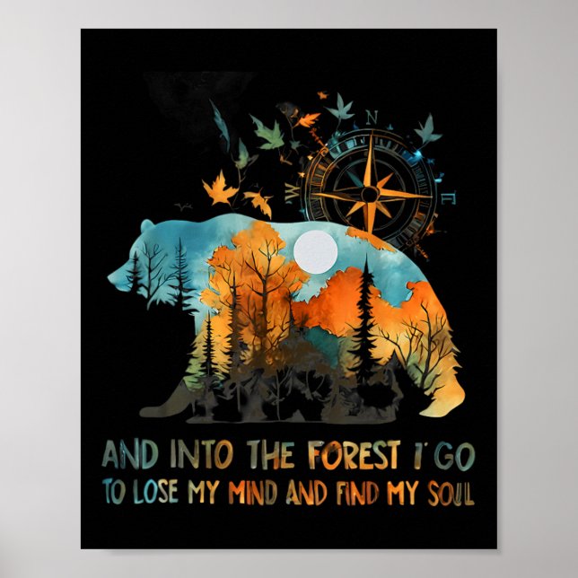 Póster Y entro en el bosque para perder mi mente acampand (Frente)