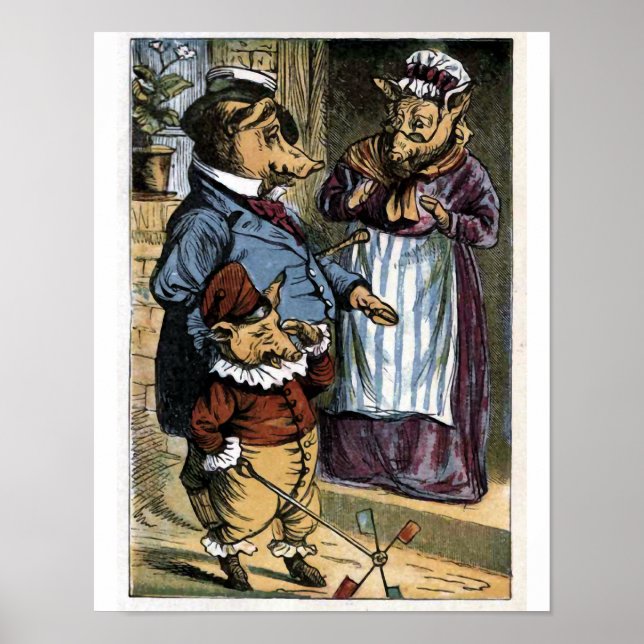 Póster Y este cerdito fue llorando ...... (Frente)