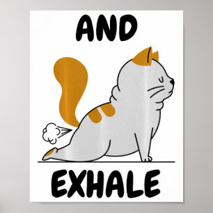 Póster Y Gato De Yoga Exhalando Comfort Colors Adulto Pes