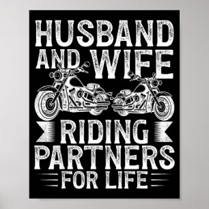 Póster Y marido esposa pareja de montar en bicicleta la v